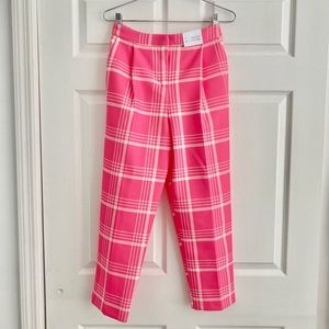 Top shop pink plaid ankle pants. Brand new